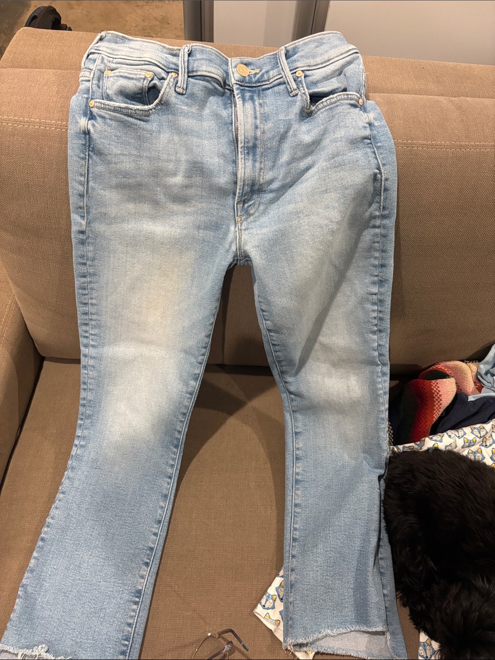MOTHER Light Blue Ankle Crop Jeans